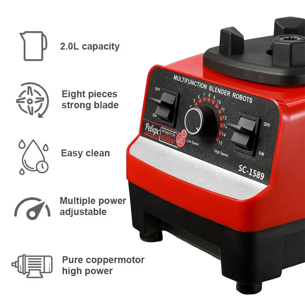 2000W Heavy due Commercial Blender Stationary Food Processor