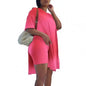 Short Sleeve Two Piece Tunic Top Bodycon Shorts